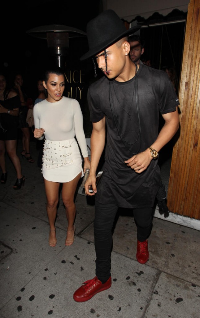 Kourtney Kardashian and Quincy Brown seen leaving The Nice Guy in West Hollywood CA