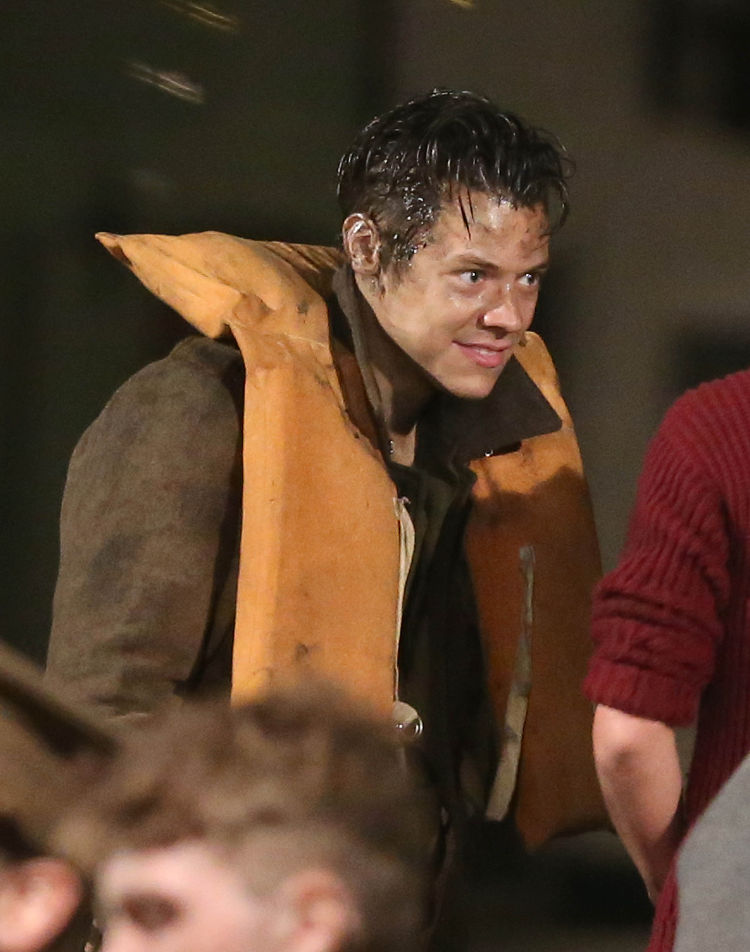 Harry Styles on the sets of Dunkirk