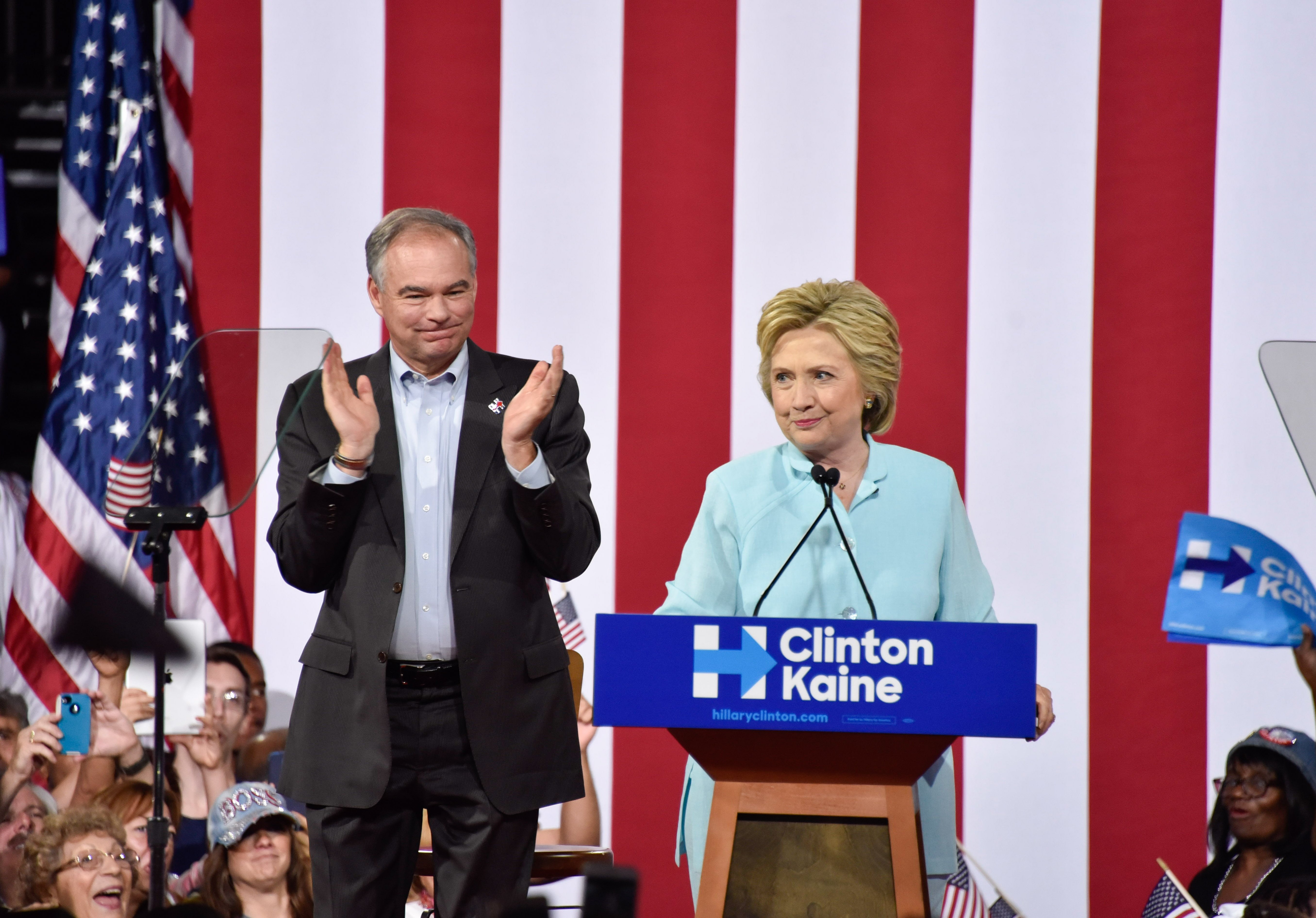 Hillary Clinton and Tim Kaine Rally In Miami