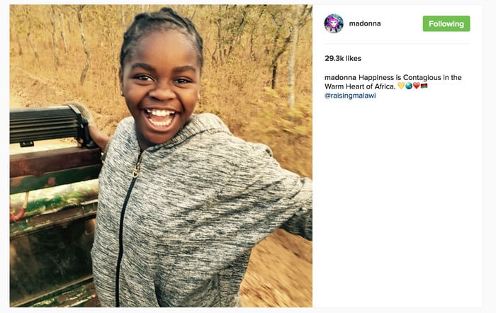 Madonna shares photos of trip to Malawi