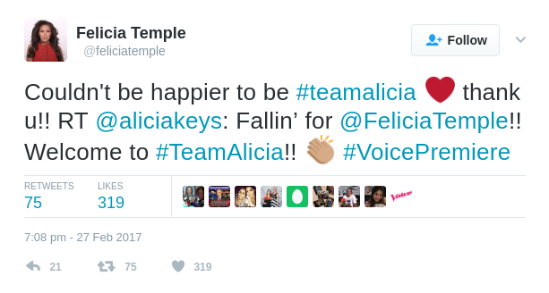 Felicia Temple The Voice