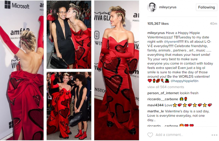 Miley Cyrus is Winning Valentine’s Day: Check Out Her Love-Inspired Red ...