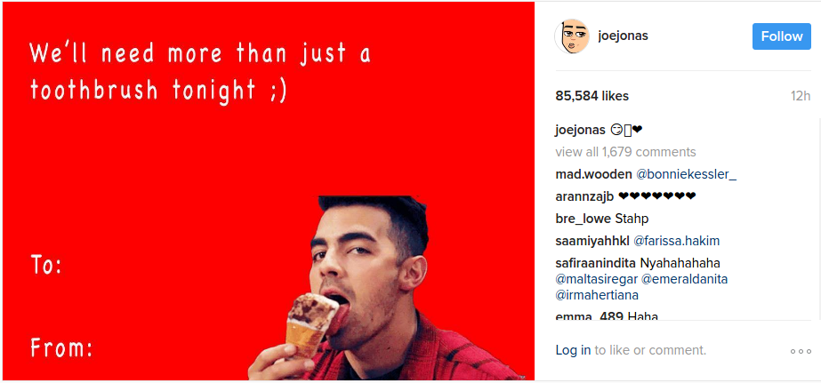 Joe Jonas Valentines Day Messages