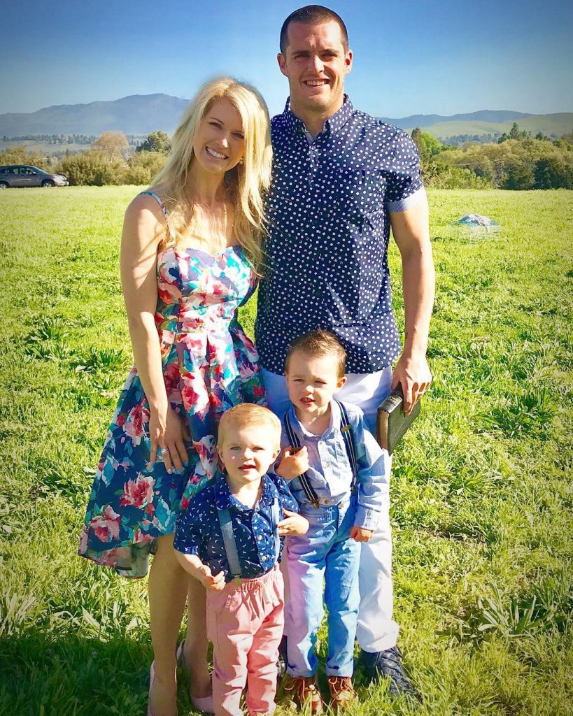 Derek and Heather Carr with their kids, Dallas and Deke