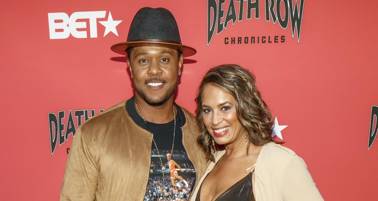 Pooch Hall and wife Linda Hall arrive at an event where BET NETWORKS Hosts an Exclusive Dinner & Performance