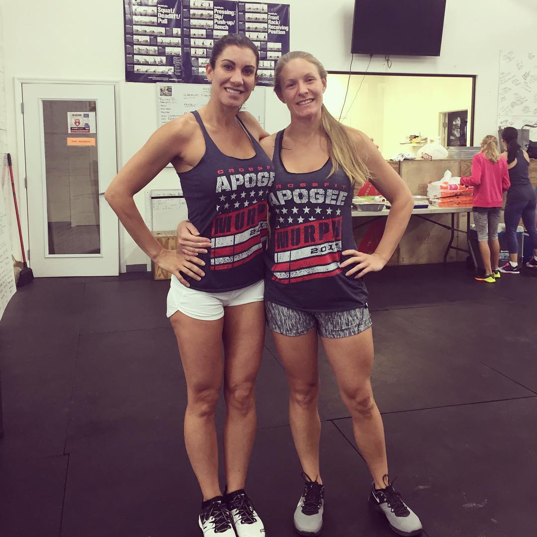 Heather Clem with her friend at Crossfit Apogee