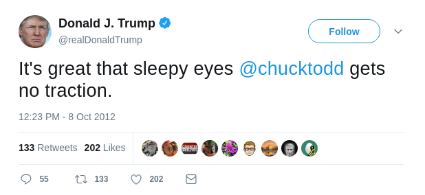 Trump's Earlier Tweet on Chuck Todd