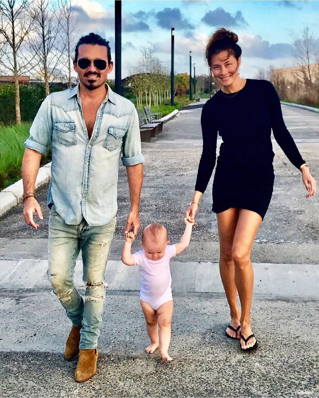 Sidney Torres with his wife, Selina White and their daughter