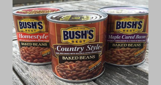 Cans of Bush Baked Beans