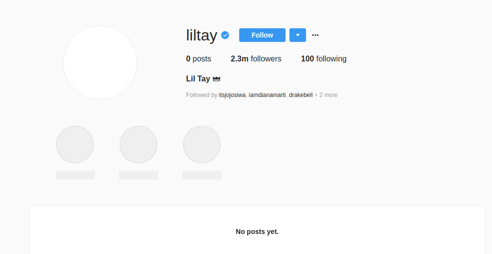 Lil Tay's Instagram account