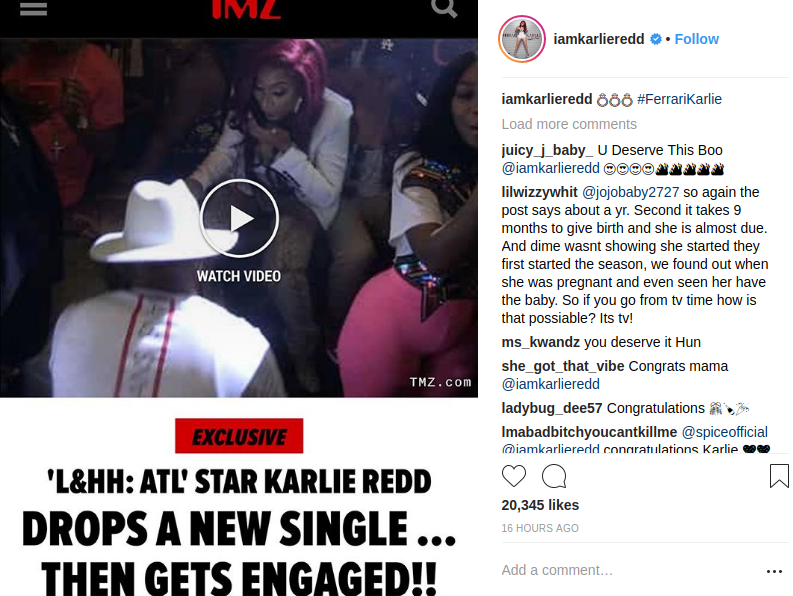 Karlie Redd's Instagram Post on Engagement