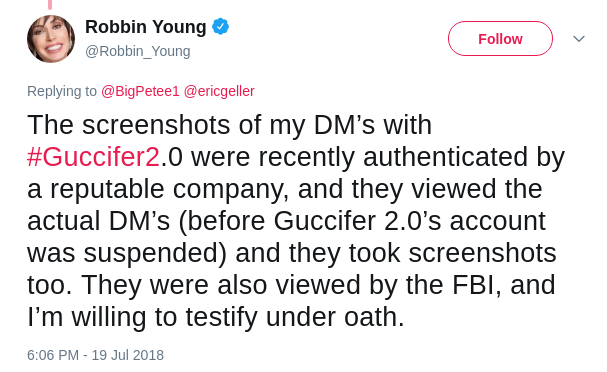 Robbing Young's Guccifer Tweet