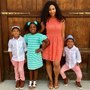 Anansa Sims with her kids