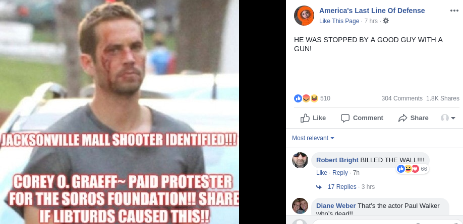 FB Post on Jacksonville Mall Shooter