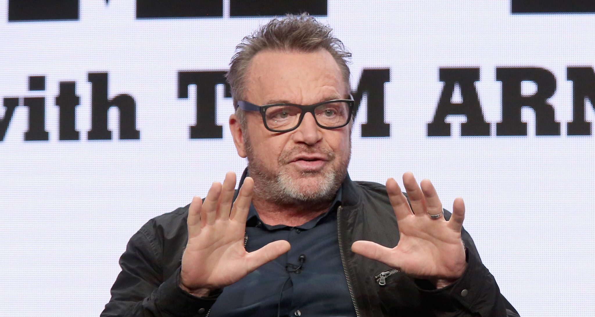 Tom Arnold discusses 'The Hunt For The Trump Tapes' onstage during The 2018 Summer Television Critics Association Press Tour