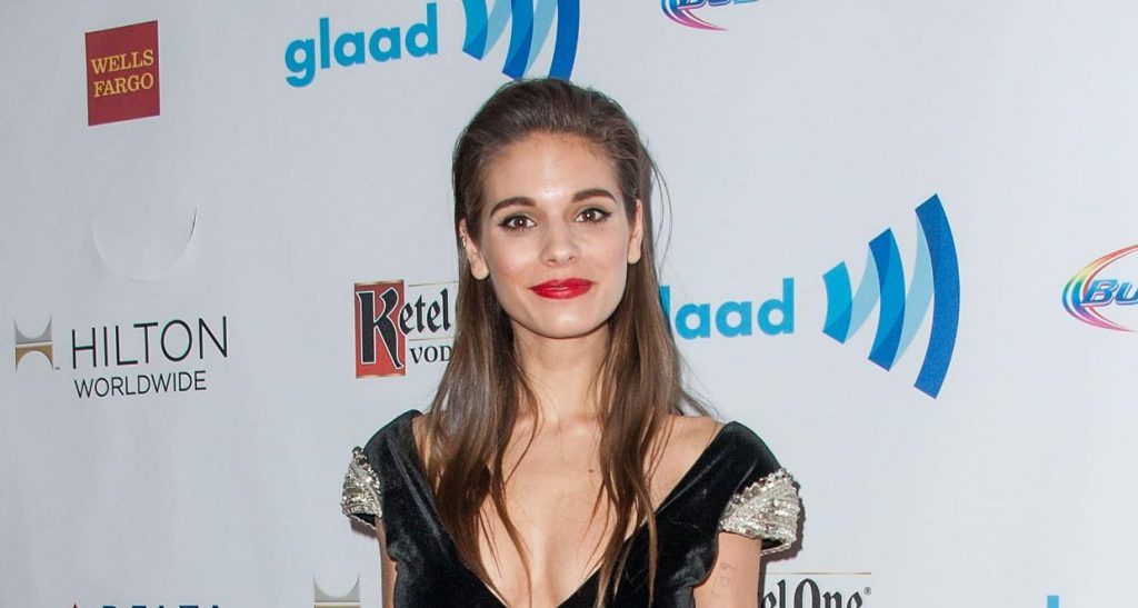 Actress Caitlin Stasey arrives at the 25th Annual GLAAD Media Awards at The Beverly Hilton Hotel