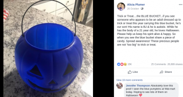 Halloween Blue Bucket Post shared by Alicia Plumer