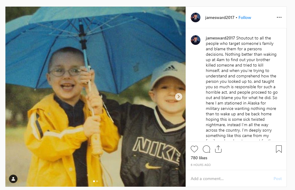 Brandon Andrew Clark's Brother James Instagram Post - 1