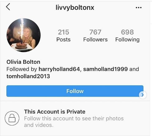 Olivia Bolton's Deleted Instagram (Followed by Holland Brothers)