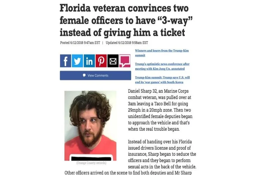 FACT CHECK: Florida Veteran Daniel Sharp Convinces Two Female Officers to Perform Sexual Acts with Him